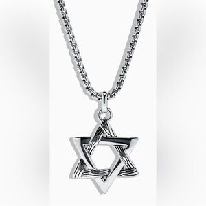 Men’s Effy Star of David Sterling silver pennant only.